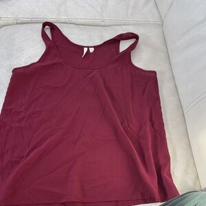 Small Frenchi Women's Burgundy Silky Tank Top
